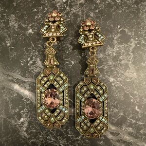 Stunning Vintage Signed Heidi Daus Art Deco Revival Clip-on Earrings